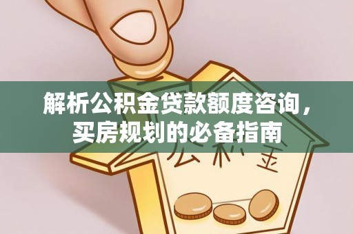 硚口解析公积金贷款额度咨询，买房规划的必备指南