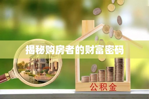 万安揭秘购房者的财富密码